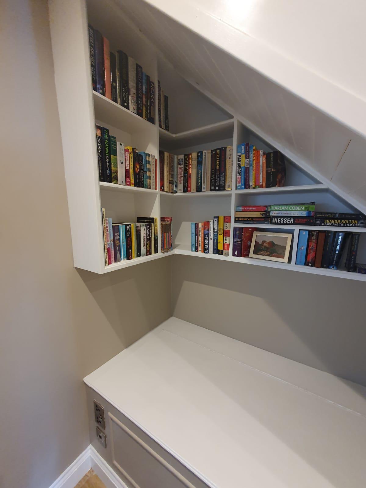 Under Stairs Book Shelving & Storage PMCD Joinery
